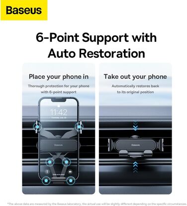 Автомобільне кріплення Baseus Stable Gravity, Lite Black