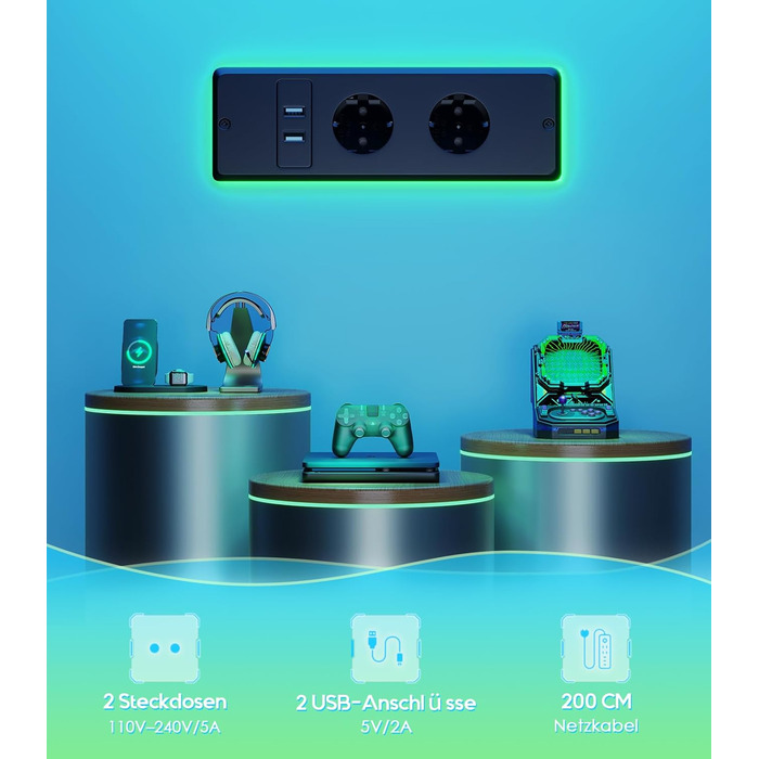 Електричний стіл OffiGo з регульованою висотою та RGB-підсвічуванням