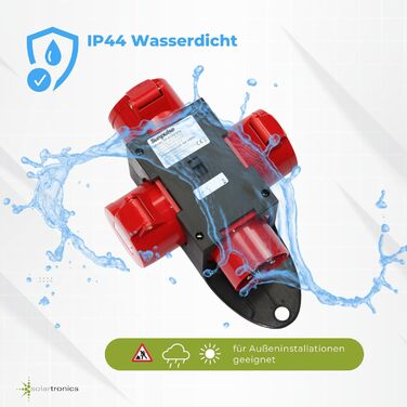 Розподільна коробка SOLARTRONICS для будівельного майданчика, високовольтна розподільна коробка, захисні розетки CEE, промислова розподільна коробка (CEE 16A)