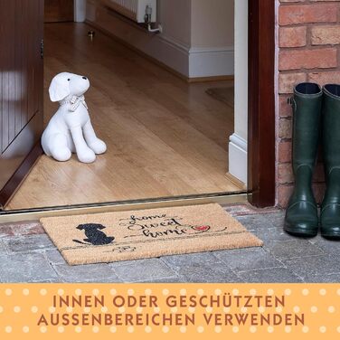 Кокосовий килимок для дверей SPOTTED DOG GIFT COMPANY для використання в приміщенні - натуральний килимок для збору бруду, килимок для вулиці з кокосу для собак, килимок для дому, всепогодний та нековзний для коридорів, входів та критих приміщень, 60x40 с