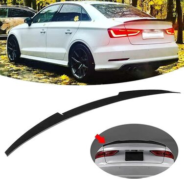 Автомобільний задній спойлер для Audi A3 8V Sedan 2014-2020 S3 2014-2018, Заднє крило, Спойлер Кромка для тюнінгу автомобіля, Бампер, Багажник, Обшивка даху, Комплекти для стилізації, Аксесуари