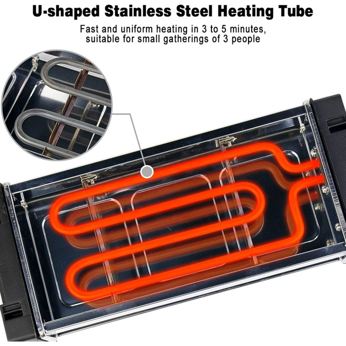 Гриль HengBO Raclette на 2 3 особи з антипригарним покриттям Пластина для гриля 3 міні-сковороди для раклету, 700 Вт Подарунки для чоловіків Жінки Найкращий друг 35 * 14,5 * 9 см