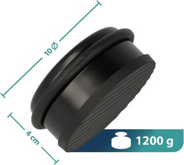 Дверний обмежувач Westcott, круглий дверний обмежувач з нержавіючої сталі, дбайливо ставиться до дверей і не ковзає, 10х4 см, 1200