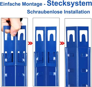 Міцний металевий стелаж 5 полиць з МДФ Вантажопідйомність до 875 кг 180 x 90 x 40 см (В x Ш x Г) Стелаж для гаража/майстерні, синій 180 x 90 x 40 см (В x Ш x Г)
