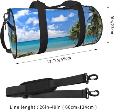 Спортивна сумка / Дорожня сумка, біла, з пляжним принтом, сумка на нічліг, чорна, універсальний розмір, сумка для подорожей