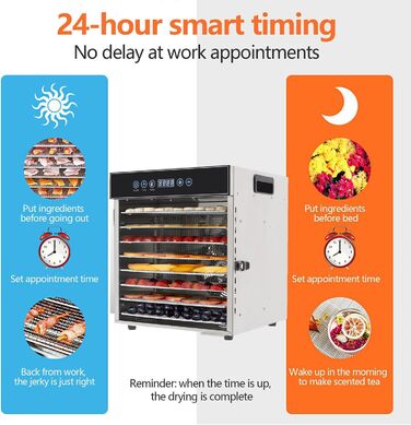 Сублімаційна сушарка, 8-рівневий дегідратор для продуктів Сублімаційна сушарка для дому 8 рівнів дегідратора з нержавіючої сталі Дегідратор Дегідратор для сушарки для фруктів 30-90C (8)