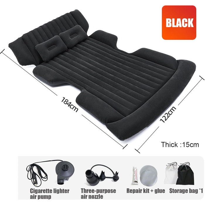 Автомобільний матрац для BMW 3 серії Touring F31 Wagon Estate 2012-2018, надувний матрац у багажник автомобіля, портативний автомобільний килимок для сну з повітряним насосом, чорний