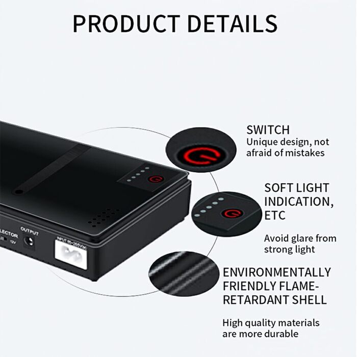 Міні-блок безперебійного живлення 5/9/12 В 10400 мАг для WLAN-маршрутизатора Стабільне джерело живлення ABS 10400 мАг блок резервн