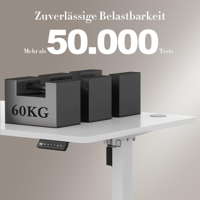 Стіл Airfish з регульованою висотою 140x60 см з USB-портом, електрично регульований стіл з функцією пам&39яті, 73-118 см, білий