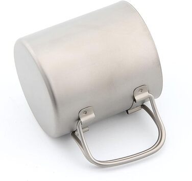 Мл-600 мл Двостінна титанова ізольована кружка з титановою кришкою, чашка для води, складна ручка, посуд для кемпінгу на свіжому повітрі, подорожей, столові прибори Ti3351-220 мл, 220