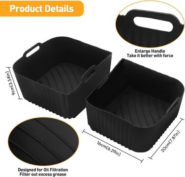 Аксесуари для фритюрниці для Ninja Foodi Flexdrawer 10.4L AF500EU AF500EUCP, Cecotec 9000, 110.4L25.2L Аксесуари для силіконової форми, Силіконові аксесуари для фритюрниці, 3