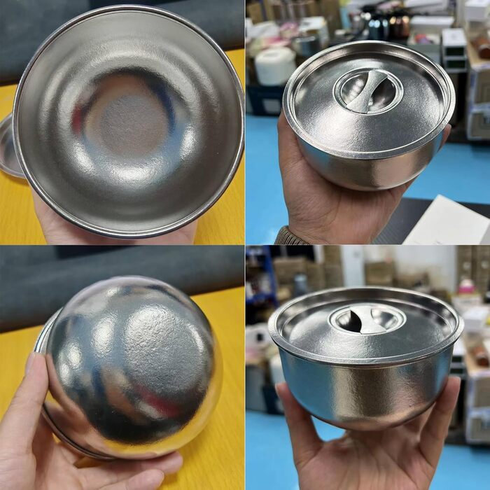 Одношарова металева миска об&39ємом 600 мл з ізольованою кришкою, контейнер для ланчу для гарячих страв та рішення з кришкою для любителів активного відпочинку. Одношаровий металевий харчовий контейнер.