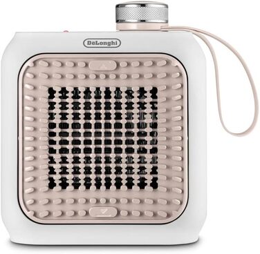 Настільний керамічний тепловентилятор De'Longhi Capsule Desk HFX10B03.PK, тихий міні-швидкий обігрівач, регульована решітка, захис