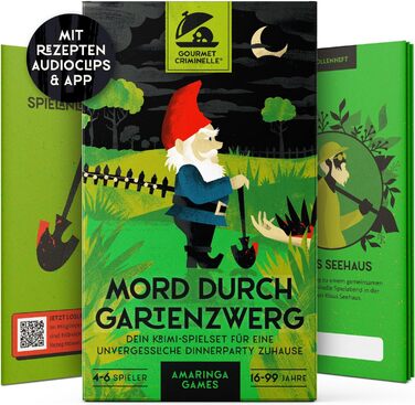 Осіб Кримінальна вечеря вдома Загадкова кримінальна гра для вашої званої вечері Вбивство садового гнома., 4-6