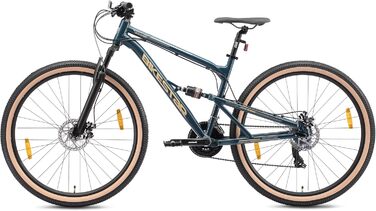 Повністю алюмінієвий гірський велосипед BIKESTAR з 21-швидкісною коробкою передач Shimano, дисковими гальмами, шинами 26, 27,5, 29 дюймів рама 16, 16,5, 17,5 дюймів БЕЗРИЗИКОВА ПРОБА Шини 29 дюймів рама 17,5 дюймів 29 дюймів синього кольору