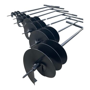 Сталевий ручний бурильник F & R для створення отворів у ґрунті, з гумовими ручками. Бур для земляних робіт у саду, будівництві та ландшафтному дизайні. Лопатовий бур, бур для стовпів, садовий бур, Ø 140 мм.