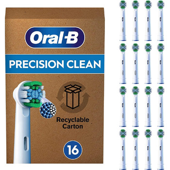 Щітки Oral-B Pro Precision Clean для електричної зубної щітки, 16 шт. , чищення зубів, X-щетина, оригінальна насадка для зубної щітки Oral-B, упаковка для поштової скриньки, розроблена в Німеччині 16 шт. (1 упаковка)