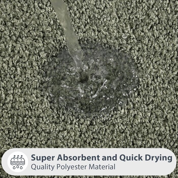 Килимок для ванної кімнати 50 x 76 см, нековзний килимок для ванни, килимок для ванни, що прається, килимок для душу, ванни та підлоги, шавлійно-зелений 50 x 76 см