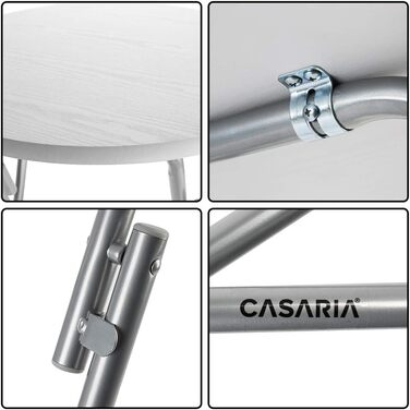 Комплект розкладних столів Casaria з 2 шт., висота 110 см, діаметр 60 см, бічний столик, розкладний стіл, барний стіл, коктейльний столик, дерев&39яний стіл для вечірок, круглий високий стіл, садовий стіл, білий, імітація дерева