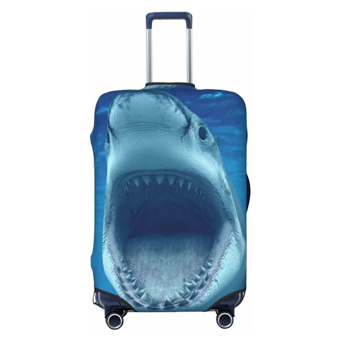 Чохол для валізи BAFAFA Акула, захисний еластичний чохол від подряпин та пилу для багажу, чорний, розмір 80