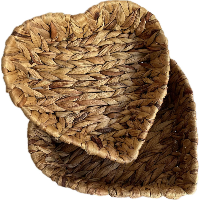 Набір із 3 порожніх подарункових кошиків у формі серця Декоративні подарункові кошики з міцного матеріалу, ідеально підходять для подарунків, зберігання та декорування.