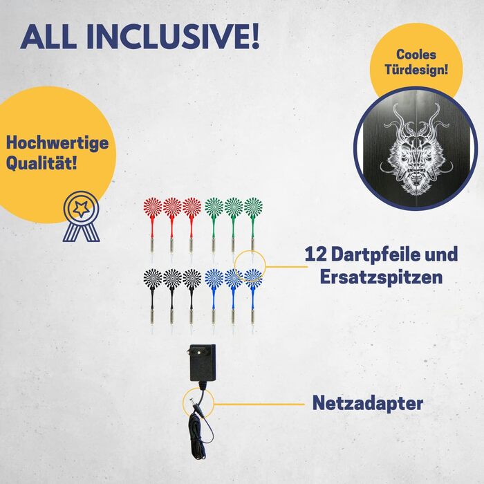 Найкращий спортивний електронний дартс у Глазго Електронний дартс зі світлодіодним дисплеєм Електронний дартс з 12 дартсами та запасними наконечниками Шафа для дартс Дартс для 8 гравців