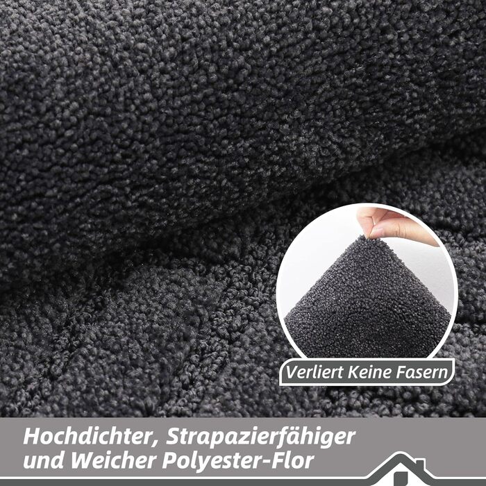 Килимок для дверей BEQHAUSE для прихожих, килимок для вхідних дверей, що миється, 80 x 120 см, килимок для прихожих, що прається в пральній машині, нековзний, килимок для передпокою, коридор, темно-сірий 80 x 120 см (прямокутний) темно-сірий