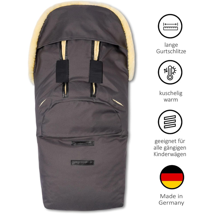 Муфта для ніг Hofbrucker Polaris - Тепла та затишна, ідеально підходить для немовлят та малюків, високоякісна овчина, підходить дл