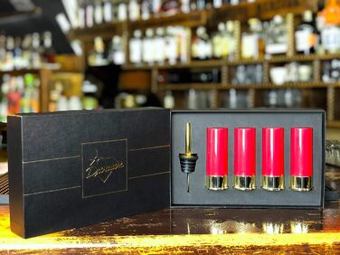 Набір з 12 гільз Чарки Набір з 4 шт. , Патронна гільза Чарки, Алкогольний наливник, Чудова ідея подарунка Набір склянок для пиття