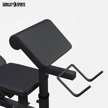 Багатофункціональна лава для штанги з регульованою стійкою для штанги, вежею для тяги найширшого хвата, верстатами &quotметелик&quot, згиначами ніг, чорний або білий колір - тренувальна лава, фітнес-станція, станція для тренувань