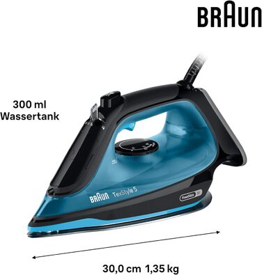 Парова праска Braun Household TexStyle 5 SI5256 BL з підошвою FreeGlide 3D, точним наконечником, вертикальна подача пари, система