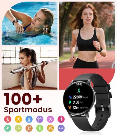 Жіночий смарт-годинник LIGE (2 ремінці), 1,43-дюймовий HD AMOLED-дисплей, смарт-годинник з функцією телефону, фітнес-годинник, спортивний годинник з понад 120 спортивними режимами, відстеження сну, відстеження менструального циклу, годинник для iOS/Androi