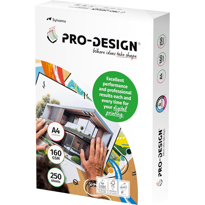 Кольоровий лазерний папір Pro Design 10260059101, A4, 160 г, 250 аркушів, білий