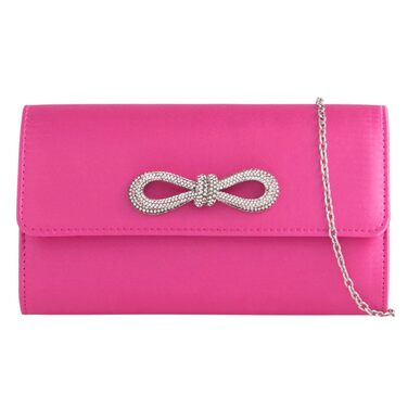 Сумочка з атласним бантом, весільний аксесуар, для випускного, весілля, вечора, вечірки, фуксія