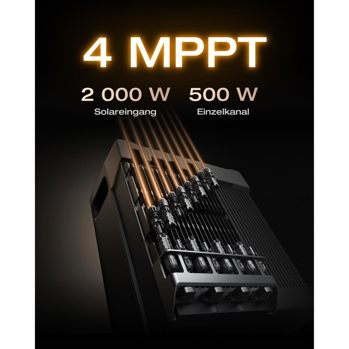 Балконна електростанція Solarway потужністю 2000 Вт / 800 Вт з накопичувачем EcoFlow STREAM Ultra X потужністю 3,8 кВтгод повний комплект із сонячними модулями потужністю 500 Вт, інвертором та аксесуарами міні-сонячна система Plug-and-Play для розеток Eco