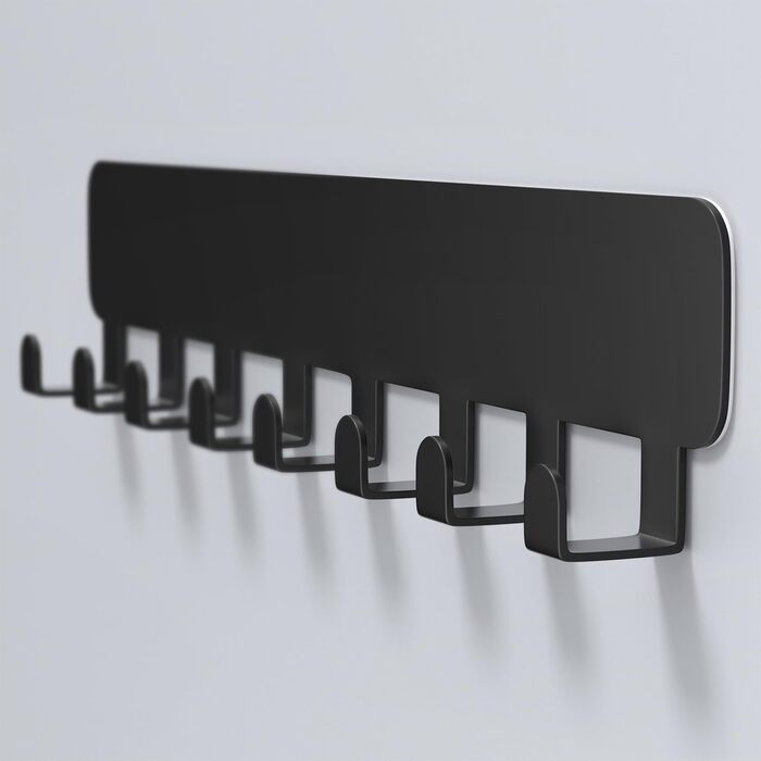 Дошка для ключів pickpiff з 8 гачками, органайзер для ключів настінний чорний, тримач для ключів для декору настінних гачків, трим