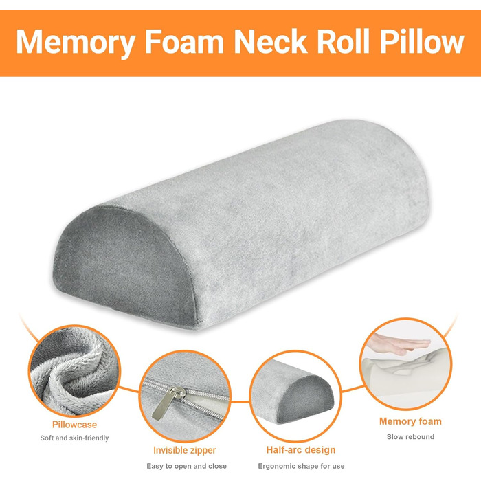 Півмісяцевий валик для шиї з піни з пам&39яттю форми, подушка для ніг, подушка для колін для сну, поперекова подушка для шиї, колін, талії