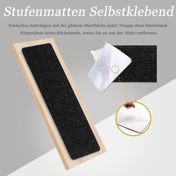 Набір із 15 килимків для сходів, самоклеючі протиковзкі килимки для сходів для використання всередині приміщень, килимок для сходів 6020 см, нековзний килимок для дітей, людей похилого віку та домашніх тварин (хакі)