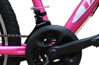 Гірський велосипед Talson 24 дюйми для дівчаток з ліхтарями та 21-швидкісною коробкою передач Shimano, рожевий