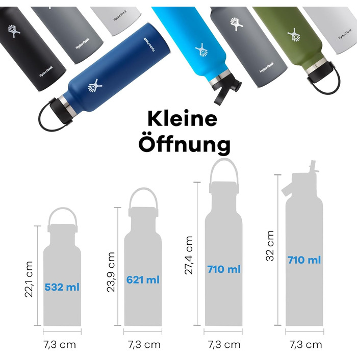 Пляшка для води 621 мл (21 унція) - Вакуумно-ізольована пляшка для води з нержавіючої сталі з гнучкою трубочкою-кришкою - Стандартна горловина - Біла 621 мл Біла