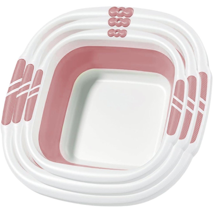 Складаний умивальник - Миска Портативна ванна для миття обличчя, одягу, ніг, замочування, кемпінгу, прання, рожева