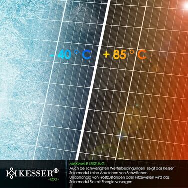Сонячна панель KESSER Монокристалічний сонячний модуль Сонячна панель - 165 Вт 18 В для батарей 12 В, фотоелектрична - Сонячна батарея Сонячна система PV System Solar для караванів, кемпінгу, балконів, садових будинків