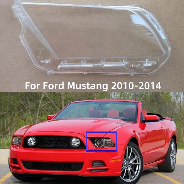 Для автомобільних аксесуарів Ford Mustang 2010 2011 2012 2013 2014 Замініть ОДИН прозорий ПК Фари Оболонка фари Пилозахисна кришка ліва