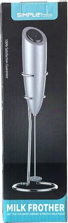 Електричний спінювач молока SIMPLETASTE, ручний спінювач з 2 батарейками та паличкою, спінювач молока для капучино, куленепробивна