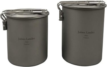 Титановий горщик Jolmo Lander із замикаючою ручкою, портативний титановий стаканчик для кемпінгу зі складною ручкою (750 мл/25 унцій, 900 мл/30 унцій)
