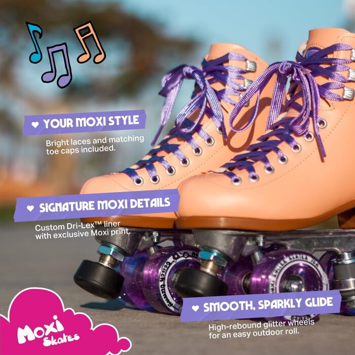 Роликові ковзани Moxi - Beach Bunny - Модні жіночі роликові ковзани Персикова ковдра Розмір 2