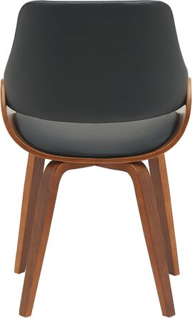 Обідній стілець CLP Vangale I кухонний стілець з каркасом з гнутої деревини I м&39який стілець зі спинкою, колір горіх/чорний, матеріал штучна шкіра штучна шкіра горіх/чорний