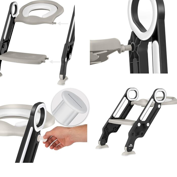 Дитяче сидіння для унітазу KIDIZ, крісло для унітазу зі сходинками та ручками, Складне дитяче сидіння для унітазу, горщик, горщик,