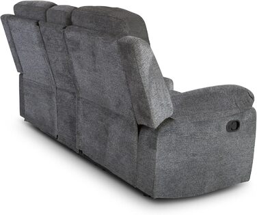 Крісло для кіно Raburg, 2-місне крісло для телевізора з механічною функцією розслаблення та відкидання, легким підйомом, підстаканником, відділенням для закусок, комфортною підкладкою, вантажопідйомністю 130 кг на сидіння Pixx, мікрофібра Темно-сірий Темн