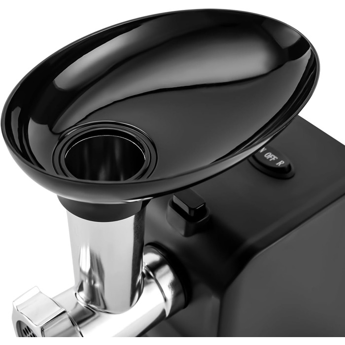 Електрична м'ясорубка Dekltus 1000 Вт з 3 перфорованими дисками з нержавіючої сталі, пробкою, набором для кеббе, фаршем, машиною д